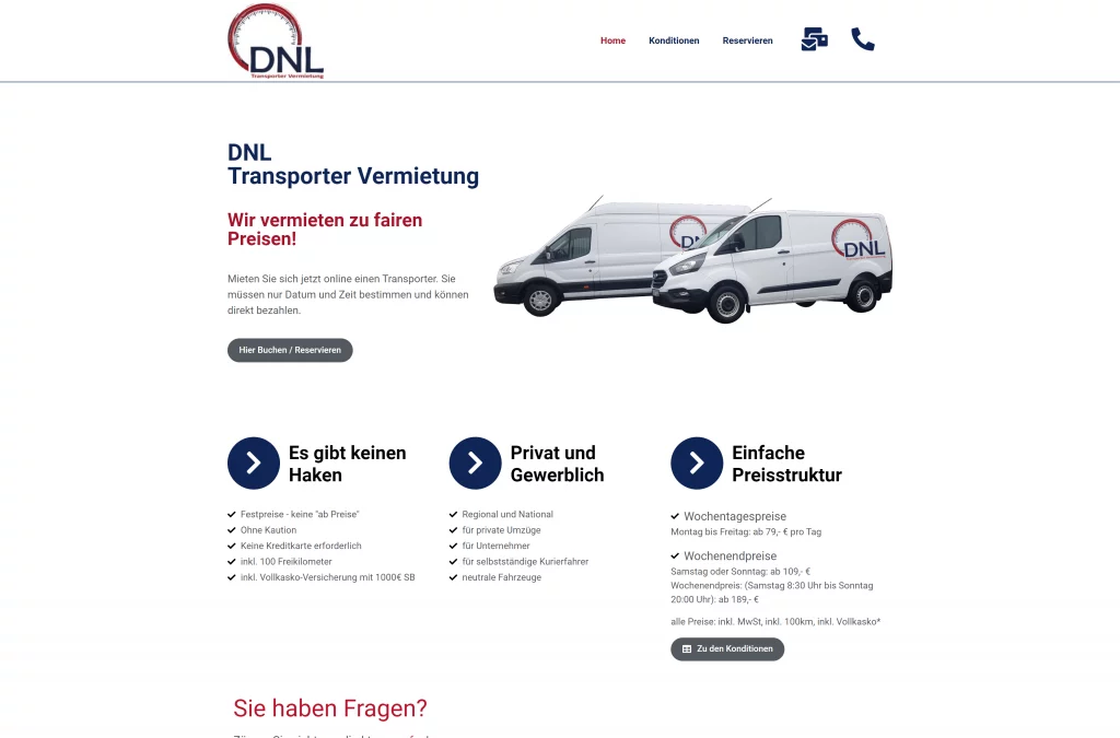 Referenz DNL-Transportervermietung