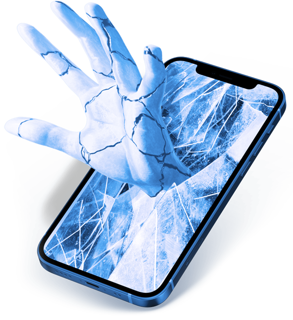 Eine Hand, die aus einem Handy kommt, die für den Mobile-First Ansatz steht